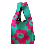 Maxbell 3xKnitted Handbag Fashion Pouch Lightweight Shopping Bag for Beach Green