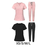 Maxbell 2xNursing Uniforms Scrub Set Nurse Top and Pants for Pet Shop SPA Cosmetology