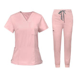 Maxbell 3xNursing Uniforms Scrub Set Nurse Top and Pants for Pet Shop SPA Cosmetology