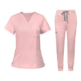 Maxbell 2xNursing Uniforms Scrub Set Nurse Top and Pants for Pet Shop SPA Cosmetology