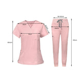 Maxbell 2xNursing Uniforms Scrub Set Nurse Top and Pants for Pet Shop SPA Cosmetology