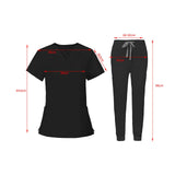 Maxbell 2xNursing Uniforms Scrub Set Nurse Top and Pants for Pet Shop SPA Cosmetology