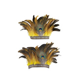 Maxbell 4xFeather Headdress Accessory Headband for Carnival Costume Festival Halloween adult