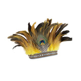 Maxbell 2xFeather Headdress Accessory Headband for Carnival Costume Festival Halloween adult