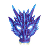 Maxbell 5xDragon Mask Scary Dinosaurio Animal Mask for Stage Performances Wedding Prom Purple