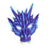 Maxbell 6xDragon Mask Scary Dinosaurio Animal Mask for Stage Performances Wedding Prom Purple