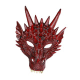 Maxbell 2xDragon Mask Scary Dinosaurio Animal Mask for Stage Performances Wedding Prom Red