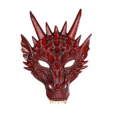 Maxbell 3xDragon Mask Scary Dinosaurio Animal Mask for Stage Performances Wedding Prom Red