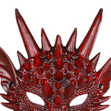 Maxbell 6xDragon Mask Scary Dinosaurio Animal Mask for Stage Performances Wedding Prom Red