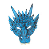 Maxbell 2xDragon Mask Scary Dinosaurio Animal Mask for Stage Performances Wedding Prom Blue