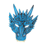 Maxbell 3xDragon Mask Scary Dinosaurio Animal Mask for Stage Performances Wedding Prom Blue