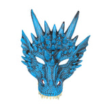 Maxbell 2xDragon Mask Scary Dinosaurio Animal Mask for Stage Performances Wedding Prom Blue