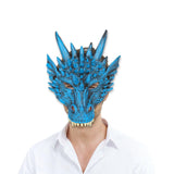 Maxbell 5xDragon Mask Scary Dinosaurio Animal Mask for Stage Performances Wedding Prom Blue