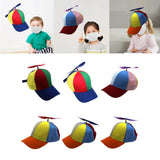 Maxbell 3xPropeller Hat Unisex Gift Funny Baseball Cap for Casual Party Favors Kids Blue Brim