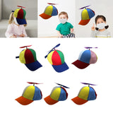 Maxbell 4xPropeller Hat Unisex Gift Funny Baseball Cap for Casual Party Favors Kids Blue Brim