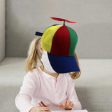 Maxbell 6xPropeller Hat Unisex Gift Funny Baseball Cap for Casual Party Favors Kids Blue Brim