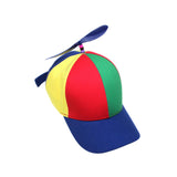Maxbell 2xPropeller Hat Unisex Gift Funny Baseball Cap for Casual Party Favors Adult Blue Brim