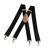 Maxbell 3xSuspenders for Men Unisex Elastic Straps Trouser 4 Clips x Shaped 3.5cm Wide black