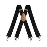 Maxbell 3xSuspenders for Men Unisex Elastic Straps Trouser 4 Clips x Shaped 3.5cm Wide black