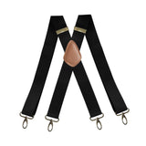 Maxbell 3xSuspenders for Men Unisex Elastic Straps Trouser 4 Clips x Shaped 3.5cm Wide black