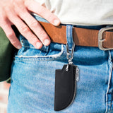 Maxbell Car Key Case Key Pouch Universal Remote Key Fob Holder Key Chain Zipper Case Black