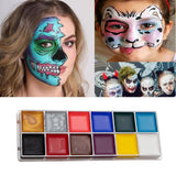 Maxbell 3xFace Body Paint Painting Palette Supplies for Halloween Fancy Dress Festival