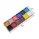 Maxbell 3xFace Body Paint Painting Palette Supplies for Halloween Fancy Dress Festival