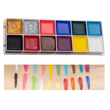 Maxbell 3xFace Body Paint Painting Palette Supplies for Halloween Fancy Dress Festival