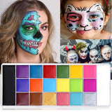 Maxbell 2xFace Body Paint Painting Palette Face Painting for Halloween Cosplay Holiday