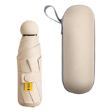 Maxbell 3xSun Umbrella for Purse Sun Protection Mini Folding Umbrella Compact Umbrella Beige with Case