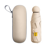 Maxbell 3xSun Umbrella for Purse Sun Protection Mini Folding Umbrella Compact Umbrella Beige with Case