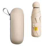 Maxbell 3xSun Umbrella for Purse Sun Protection Mini Folding Umbrella Compact Umbrella Beige with Case