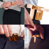 Maxbell 3xPants Clips for Waist Adjustable Pants Waist Clip Metal Pant Waist Tightener Golden