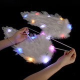 Maxbell 6xAngel Wings White Dress up Fairy Wings for Fashion Show Holidays Photo Props 45cmx45cm