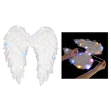 Maxbell 2xAngel Wings White Dress up Fairy Wings for Fashion Show Holidays Photo Props 45cmx45cm
