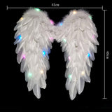 Maxbell 3xAngel Wings White Dress up Fairy Wings for Fashion Show Holidays Photo Props 45cmx45cm