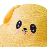 Maxbell Sun Hat Foldable Beach Panama Cap Outdoor for 3-10 Years Old Girls Baby Caps yellow