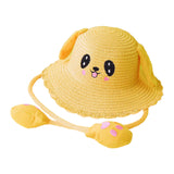 Maxbell Sun Hat Foldable Beach Panama Cap Outdoor for 3-10 Years Old Girls Baby Caps yellow