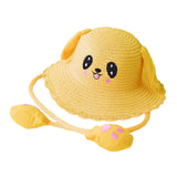 Maxbell Sun Hat Foldable Beach Panama Cap Outdoor for 3-10 Years Old Girls Baby Caps yellow