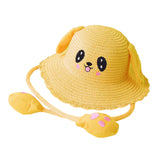 Maxbell Sun Hat Foldable Beach Panama Cap Outdoor for 3-10 Years Old Girls Baby Caps yellow