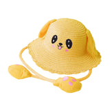 Maxbell Sun Hat Foldable Beach Panama Cap Outdoor for 3-10 Years Old Girls Baby Caps yellow