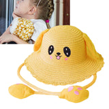 Maxbell Sun Hat Foldable Beach Panama Cap Outdoor for 3-10 Years Old Girls Baby Caps yellow