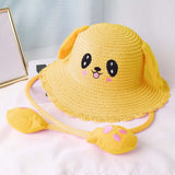 Maxbell Sun Hat Foldable Beach Panama Cap Outdoor for 3-10 Years Old Girls Baby Caps yellow