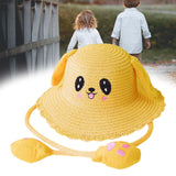Maxbell Sun Hat Foldable Beach Panama Cap Outdoor for 3-10 Years Old Girls Baby Caps yellow