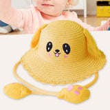Maxbell Sun Hat Foldable Beach Panama Cap Outdoor for 3-10 Years Old Girls Baby Caps yellow