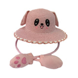 Maxbell Sun Hat Foldable Beach Panama Cap Outdoor for 3-10 Years Old Girls Baby Caps pink