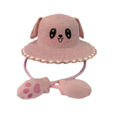 Maxbell Sun Hat Foldable Beach Panama Cap Outdoor for 3-10 Years Old Girls Baby Caps pink
