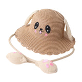 Maxbell Sun Hat Foldable Beach Panama Cap Outdoor for 3-10 Years Old Girls Baby Caps Khaki