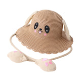 Maxbell Sun Hat Foldable Beach Panama Cap Outdoor for 3-10 Years Old Girls Baby Caps Khaki