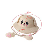 Maxbell Sun Hat Foldable Beach Panama Cap Outdoor for 3-10 Years Old Girls Baby Caps beige